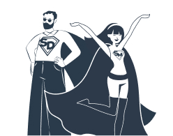 Illustration of Superdad and Supermum