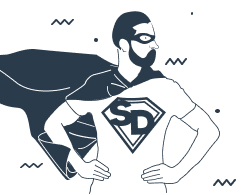 Illustration of Superdad in hero pose